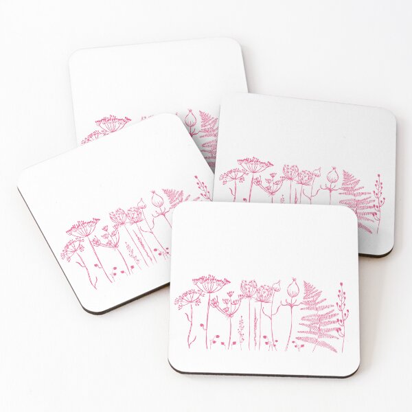 Item preview, An illustrated border of red botanical images designed and sold by Jaine Drake.