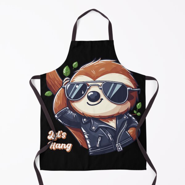 Item preview, Cute Sloth in Biker Jacket and Sunglasses funny saying Lets Hang designed and sold by 8fifty8.