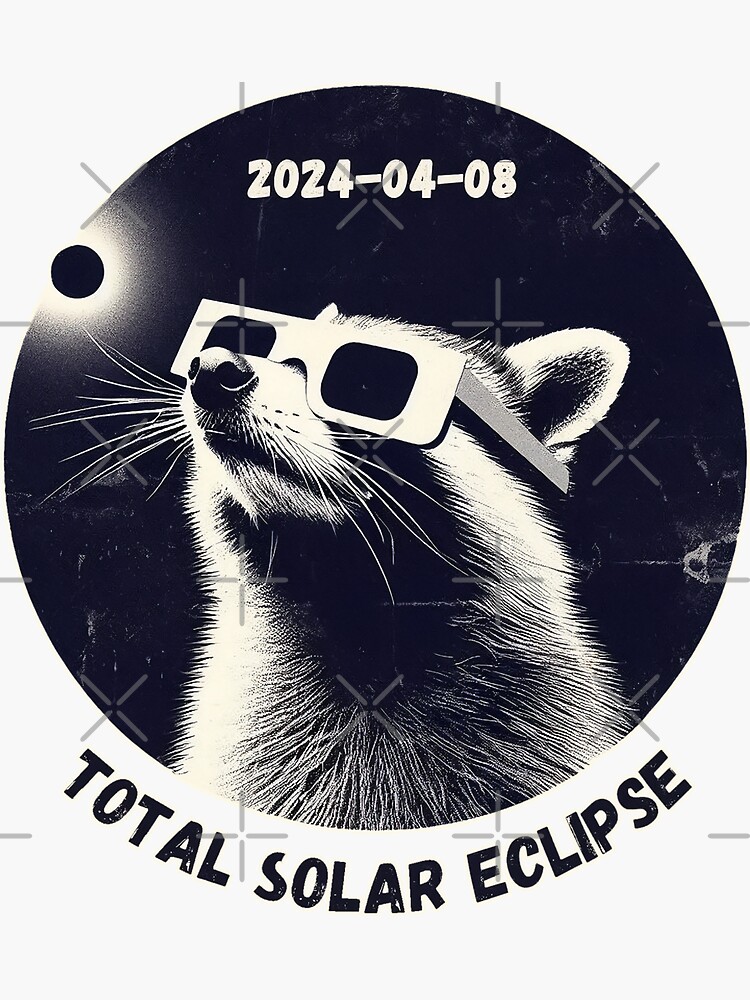 Thumbnail 3 of 3, Sticker, Total solar eclipse 2024 designed and sold by TomFrontierArt.