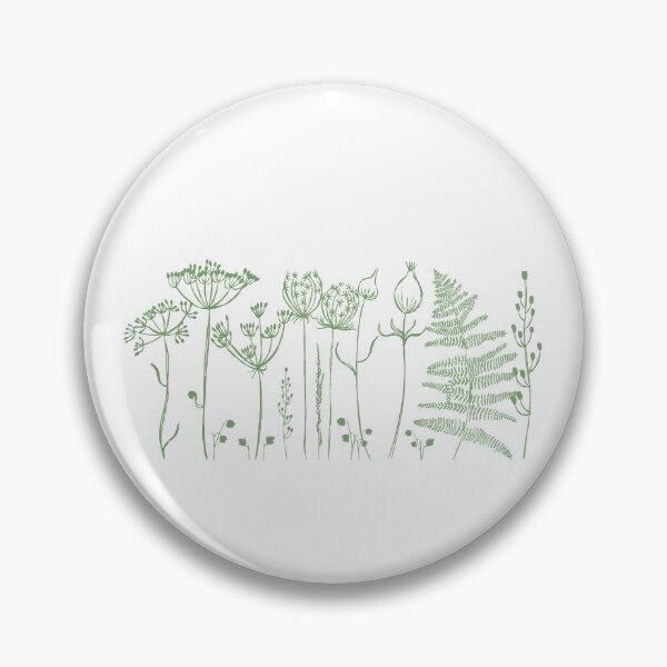 Item preview, An illustrated border of sage green botanical images designed and sold by Jaine Drake.