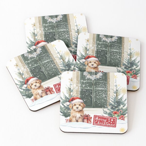 Item preview, "Santa Puppy Snuggles" Charming and Sweet Christmas Puppy Design  designed and sold by Lunardreams54.