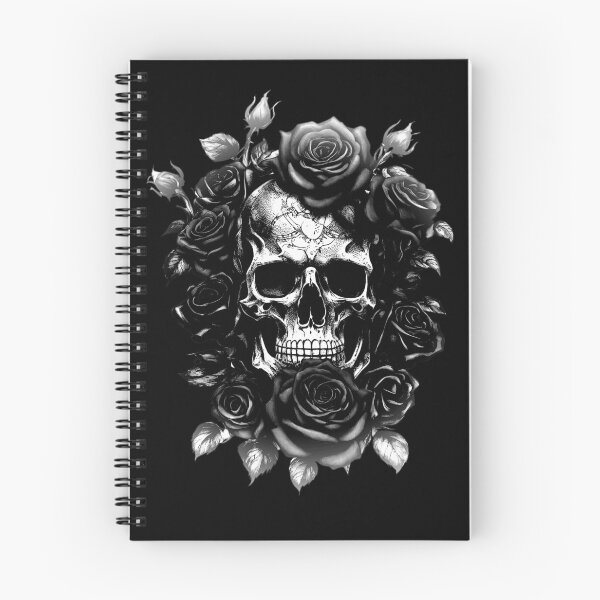 Item preview, Metalhead Skulls and Black and White Roses Metal Rock designed and sold by PugD.