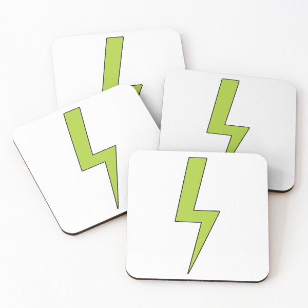 Item preview, Lightning bolt | Green with black outline -  designed and sold by PurpleLoveStore.