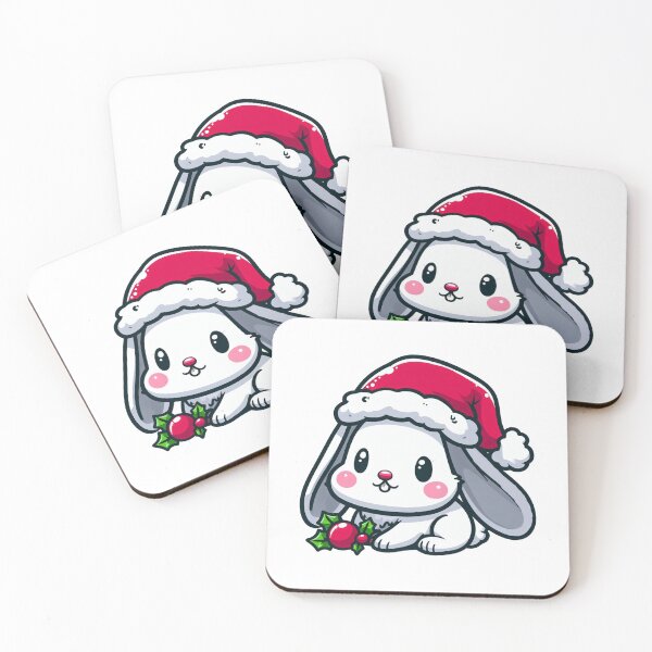 Item preview, Cute white bunny in santa hat designed and sold by Wxjtecki.