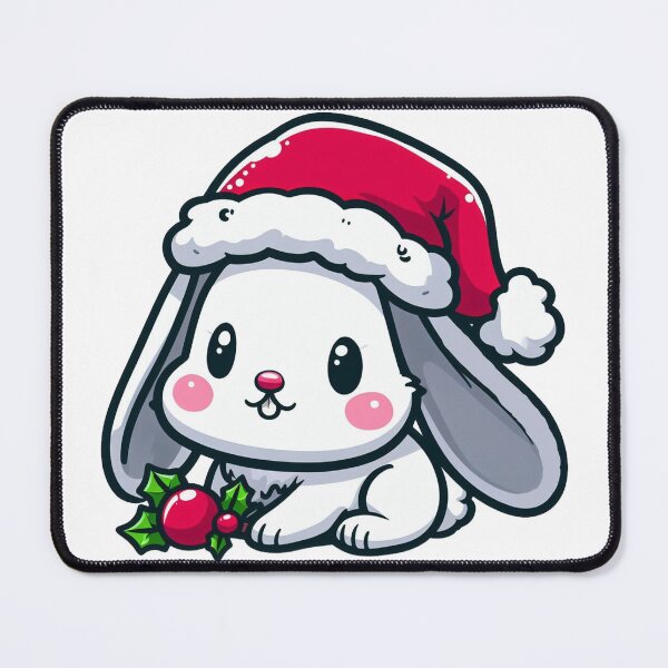 Item preview, Cute white bunny in santa hat designed and sold by Wxjtecki.