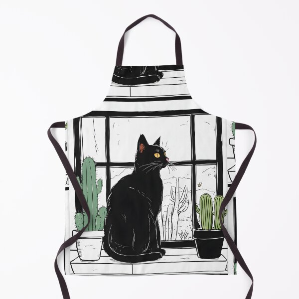 Item preview, Cartoon cacti cat  in windows designed and sold by Catophile.