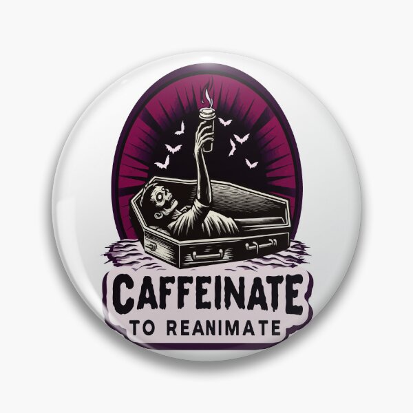 Artikelvorschau, Koffein zur Wiederbelebung – Zombie-Sargkaffee – lila und schwarzes Design entworfen und verkauft von MegaDirt.