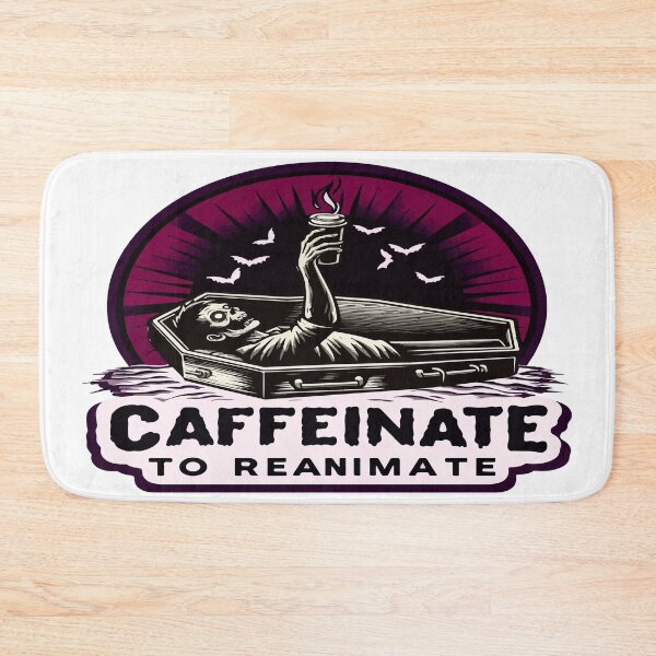Item preview, Caffeinate to Reanimate - Zombie Coffin Coffee - Purple and Black Design designed and sold by MegaDirt.