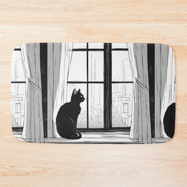 Item preview, black cat flowers and butterfliesk designed and sold by Catophile.