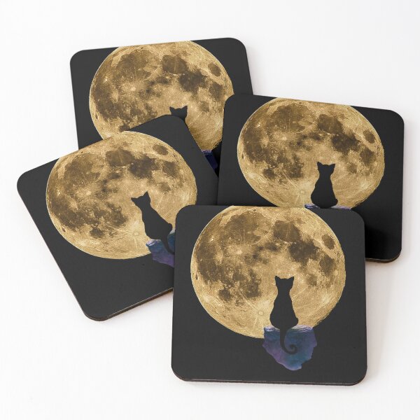 Item preview, A lonely black cat on a full moon designed and sold by attakorn.