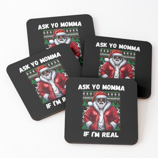Item preview, African American Sarcastic Christmas Ask Your Mom If I'm Real Black Santa Claus designed and sold by elvisg03.