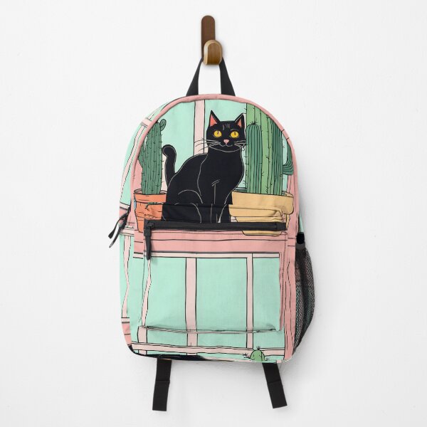 Item preview, Black cat and cactus designed and sold by Catophile.