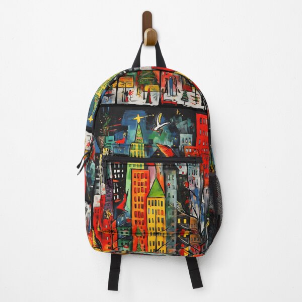 Item preview, Vibrant Metropolis Glow- A Christmas Celebration through Diverse Artistic Flairs of Neo Expressionism and Cubism designed and sold by OlfactoART Studio.
