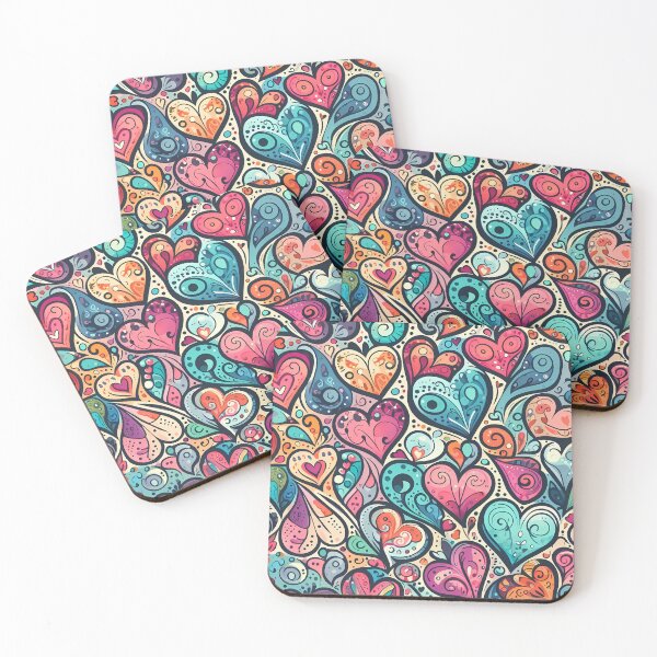 Item preview, Colorful Hearts in a Vibrant Floral Gift Pattern - Spread Joy! designed and sold by Kittyzens.