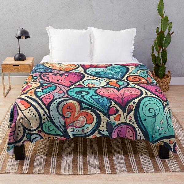 Item preview, Colorful Hearts in a Vibrant Floral Gift Pattern - Spread Joy! designed and sold by Kittyzens.