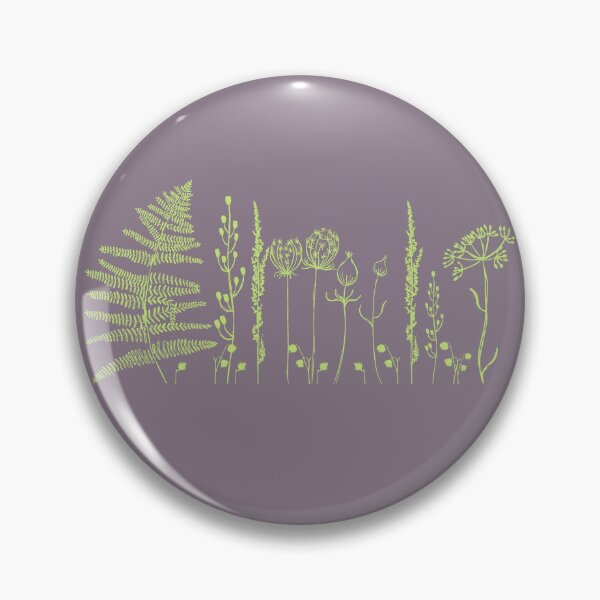 Item preview, An illustrated border of bright green botanical images on a dusty lilac background. designed and sold by Jaine Drake.