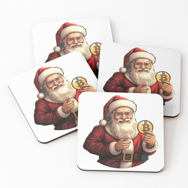 Item preview, Christmas Santa Holding Bitcoin | Sticker designed and sold by NicolasGlowArt.