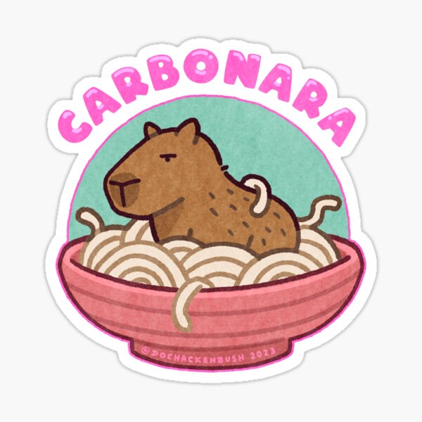 Cute funny capybara with a doughnut for capybara lovers Sticker for Sale  by Yarafantasyart in 2023