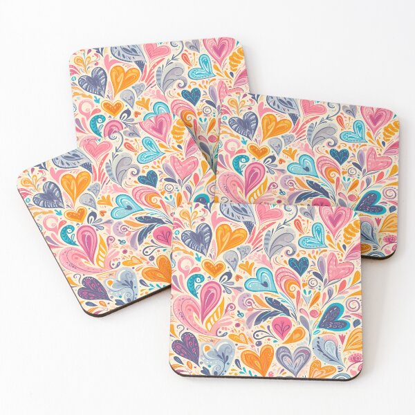 Item preview, Colorful Hearts in a Vibrant Floral Gift Pattern - Spread Joy! designed and sold by Kittyzens.