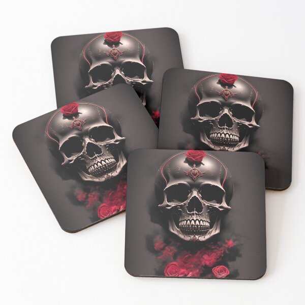 Item preview, Human skull made of red roses designed and sold by Fantasymachine.
