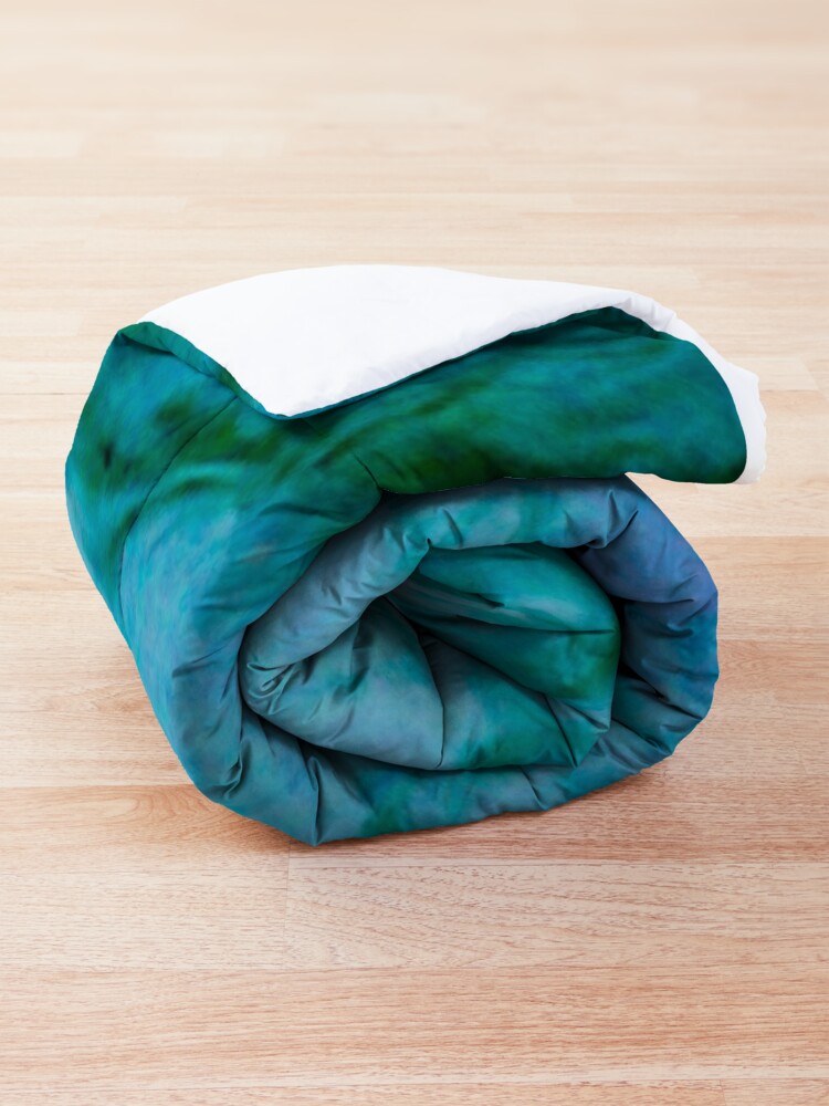 Alternate view of Turquoise Waters Yellow and Orange Koi Fish Zen Nature Photograph Comforter