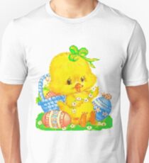 Vintage Cute Easter Duckling and Easter Egg Unisex T-Shirt
