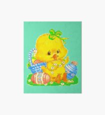 Vintage Cute Easter Duckling and Easter Egg Art Board