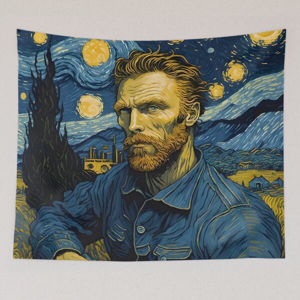 Item preview, Van Gogh - Starry Night, self portrait design - 1 designed and sold by vsartmaking.
