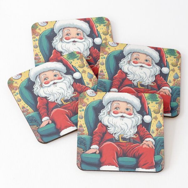 Artikelvorschau, süßer glücklicher Weihnachtsmann auf Stuhl entworfen und verkauft von Artifexofficial.