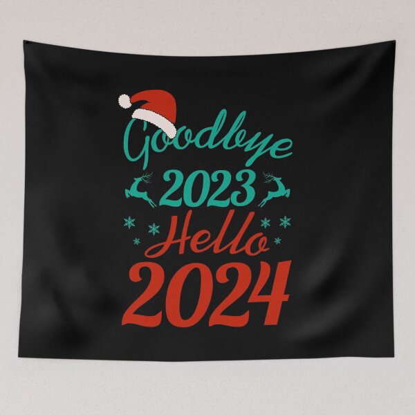 Item preview, Goodbye 2023 Hello 2024 Merry Christmas Happy New Year designed and sold by artworkbyrihen.