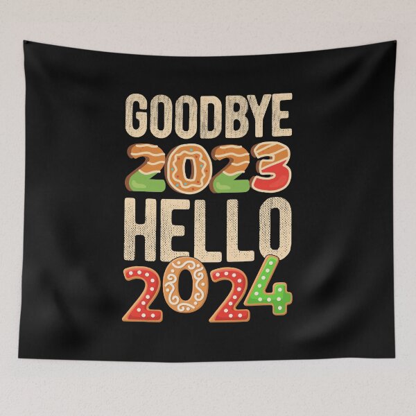 Item preview, Merry Christmas And Happy New Year Goodbye 2023 Hello 2024 designed and sold by artworkbyrihen.
