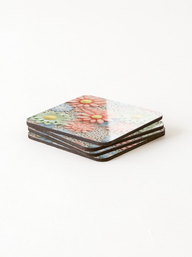 Thumbnail 4 of 5, Coasters (Set of 4), Lace Pattern designed and sold by SideSignal.