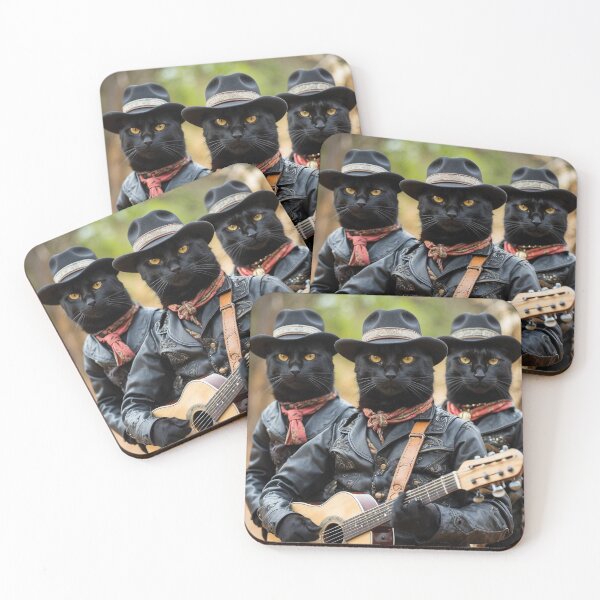Item preview, Black Cats Rock Band . Rock N Roll . Cowboy designed and sold by NFL-LIVE .