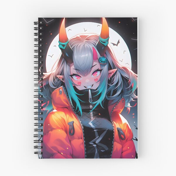 Item preview, New Monster cute anime girl with horns portrait art designed and sold by TheArtistOf2022.