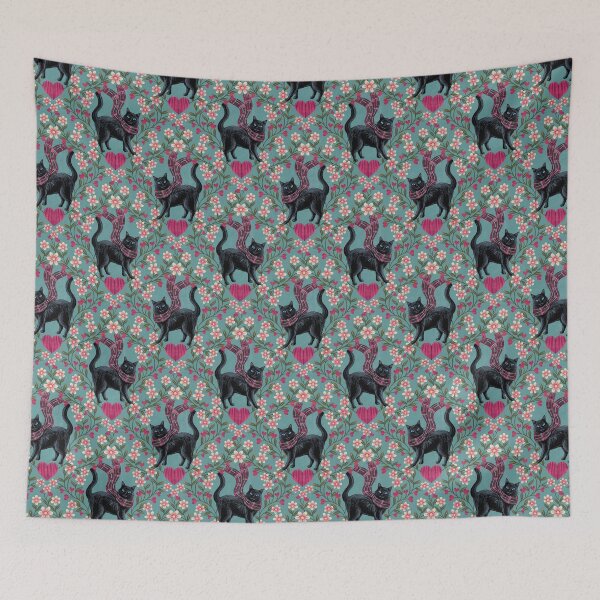 Item preview, Black Cat Valentine Pattern designed and sold by dragonstarart.