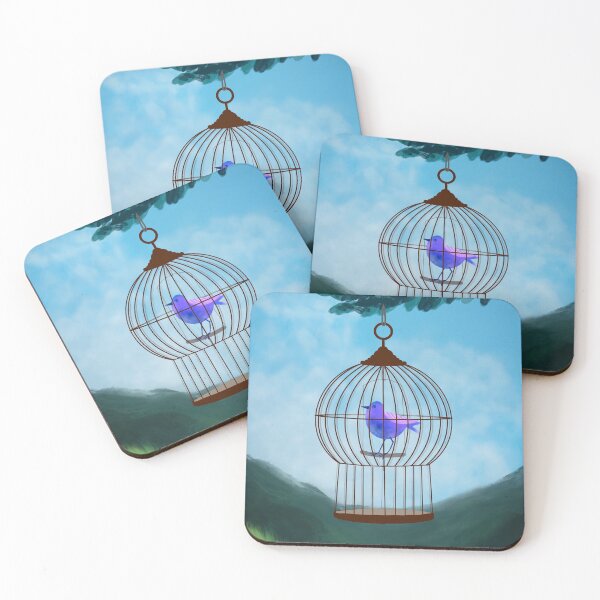 Item preview, Blue bird in a cage  designed and sold by Taidenappi.