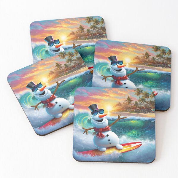 Item preview, Snowman Surfer #4 On Vacation -  Sunny Wave Carver  designed and sold by Artekinium.
