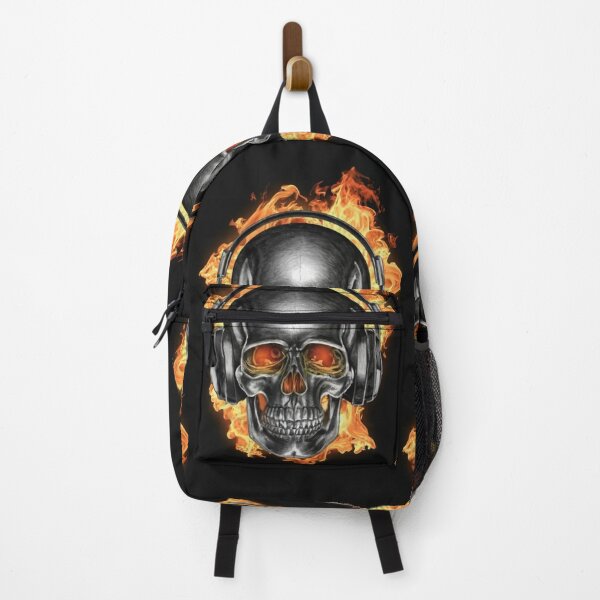 Item preview, Burning skull with headphones designed and sold by MillionaireMF.