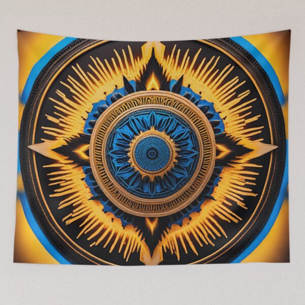 Item preview, Optimistic Burst Fiery Sun Mandala designed and sold by SpiritualManda.