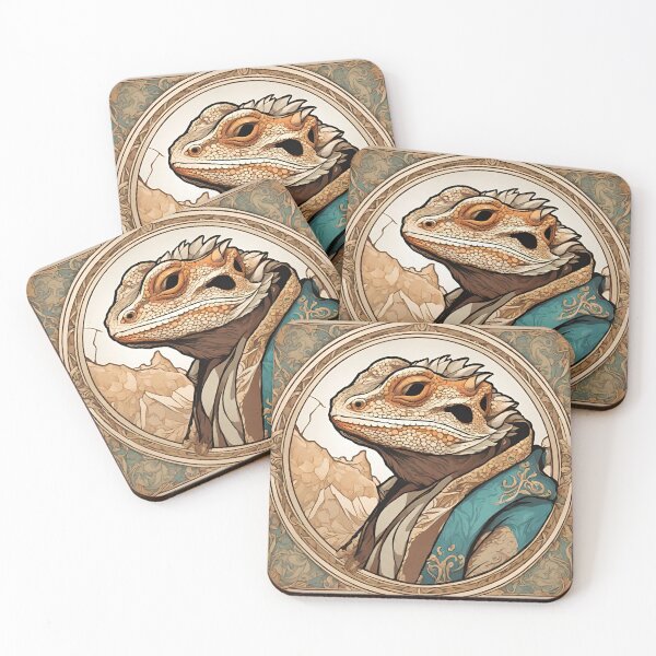 Item preview, Art Nouveau Bearded Dragon designed and sold by frykitty.