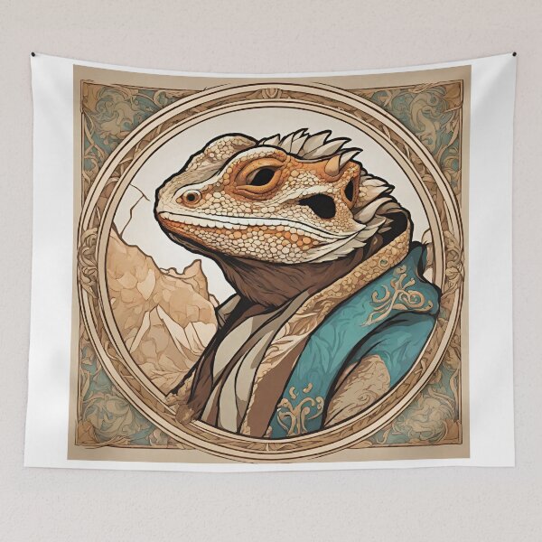 Item preview, Art Nouveau Bearded Dragon designed and sold by frykitty.