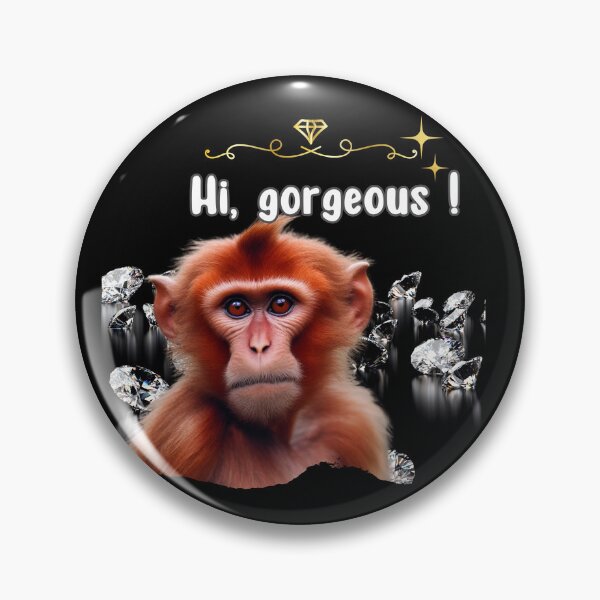 Item preview, cute monkey orangutan saying Hi, gorgeous! designed and sold by Anna Sacha.