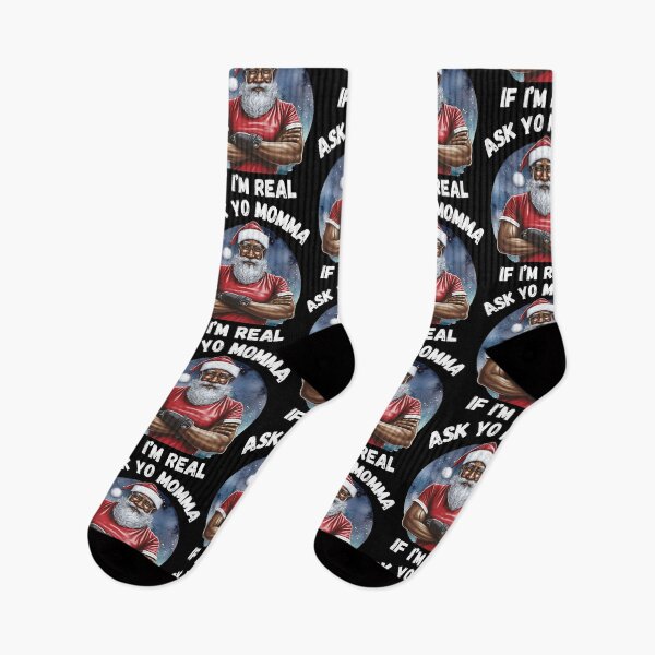 Item preview, African American Sarcastic Christmas Ask Your Mom If I'm Real Black Santa Claus designed and sold by elvisg03.