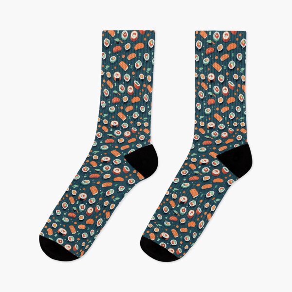 Item preview, Salmon Sushi Socks designed and sold by ukufiti.