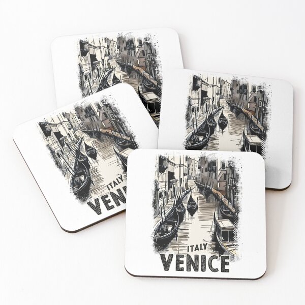 Item preview, Venice Italy Vintage Travel Postcard Art Style Retro Mid Century illustration designed and sold by Naumovski.