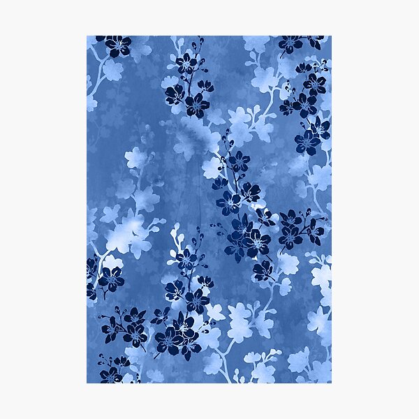 Aperçu de l'œuvre Sakura fleur en bleu créée et vendue par adenaJ.