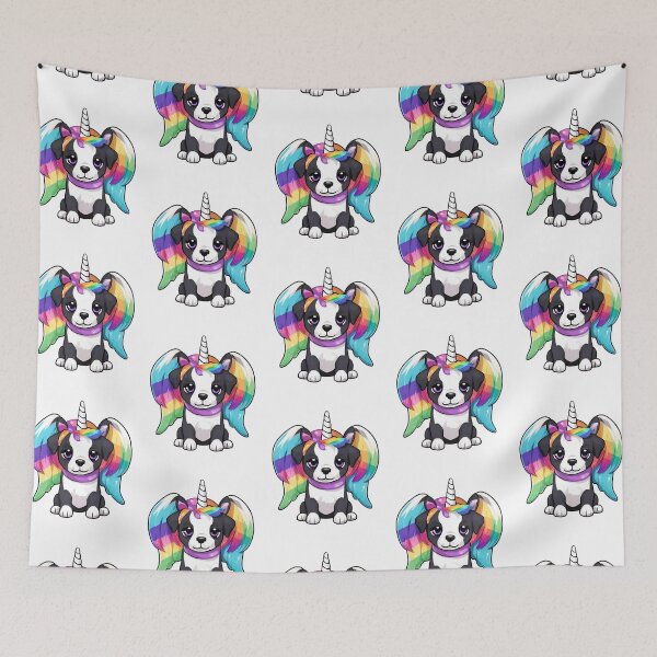 Item preview, Cute Kawaii Unicorn Puppy Dog With Rainbow Wings designed and sold by gillys.
