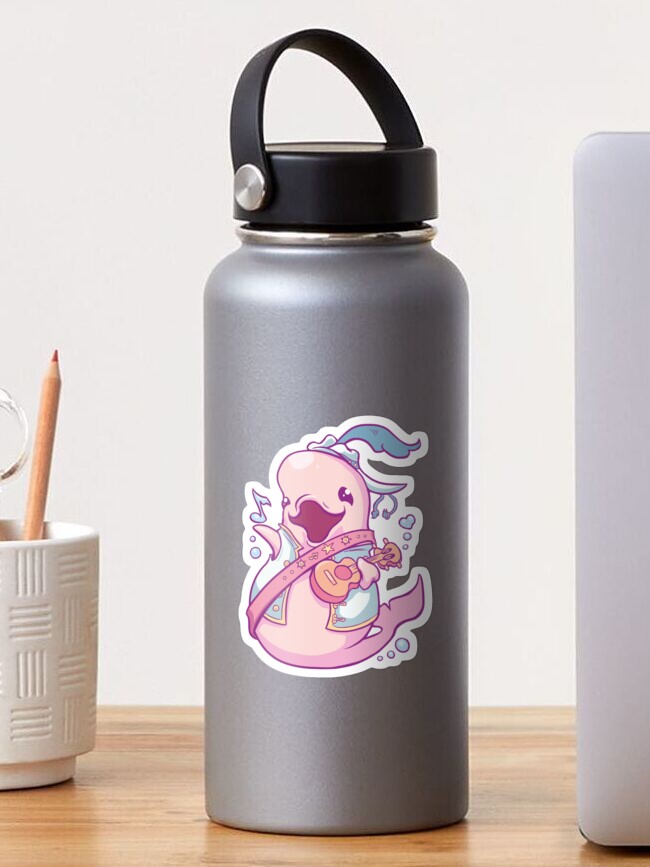 Thumbnail 1 of 3, Sticker, Pink Dolphin Bard designed and sold by piratadandi.
