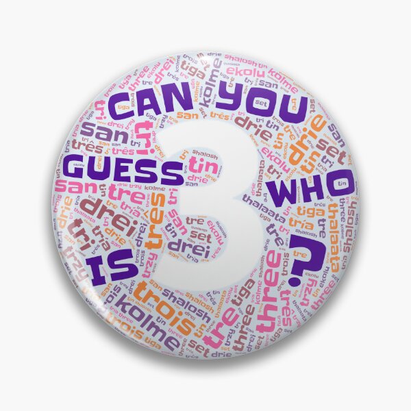 Item preview, Guess Who Third Birthday in Pinks and Purples designed and sold by WordsYouLove.