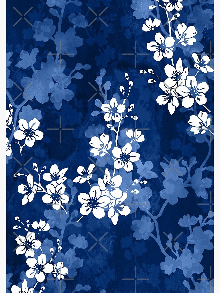 Flor de Sakura en azul profundo de adenaJ